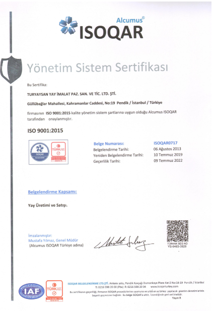 ISO 9001:2015 Sertifikası